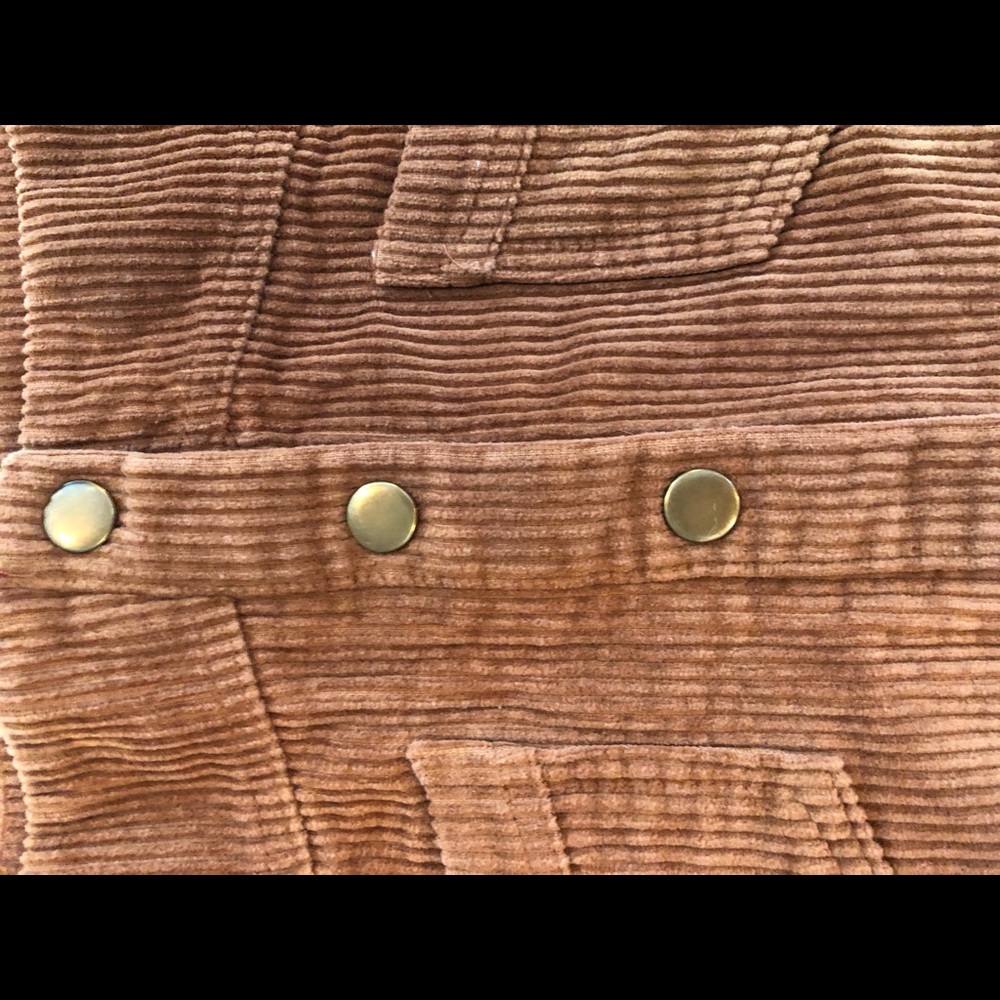 brown corduroy button up skirt